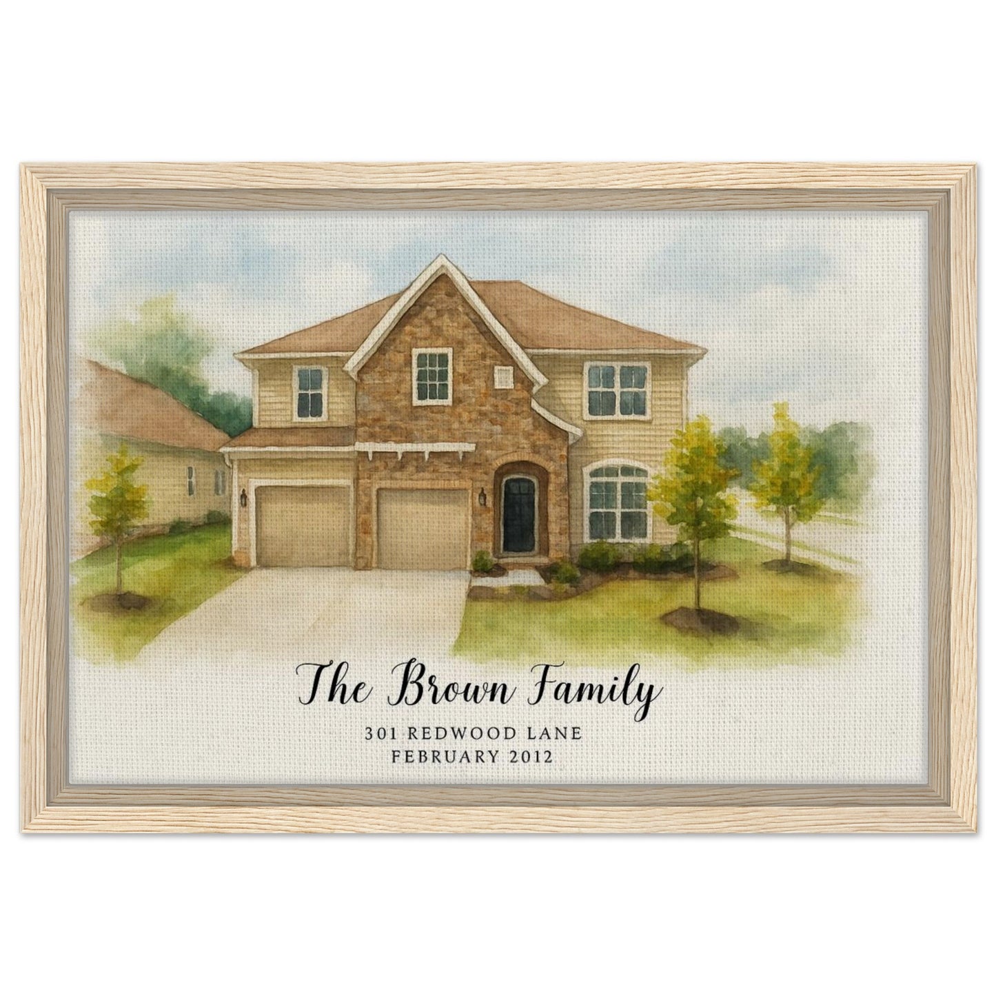 Personalized Home Portrait – Framed Canvas - Masterpiece Print