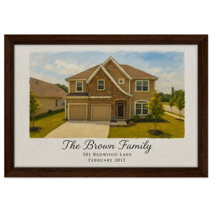 Personalized Home Portrait – Framed Canvas - Masterpiece Print