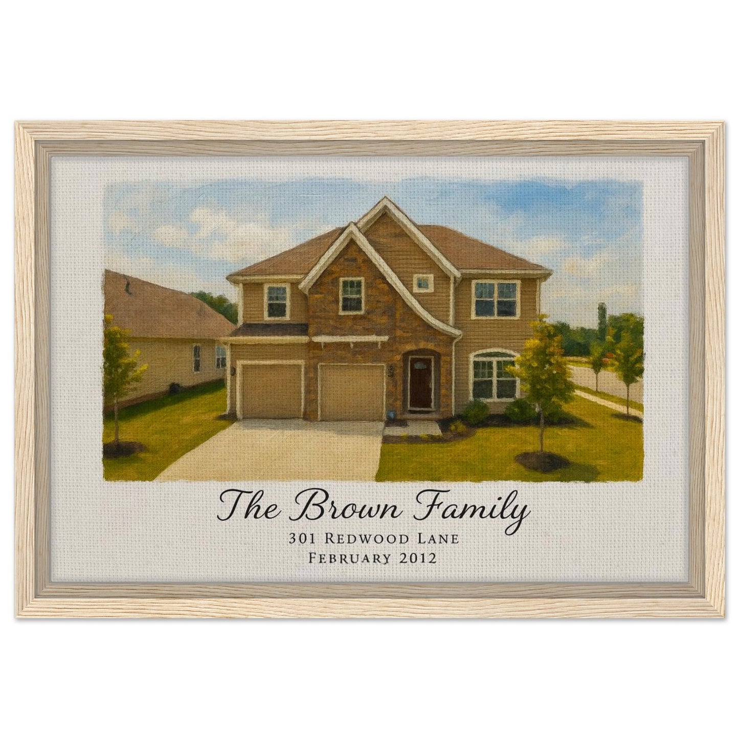 Personalized Home Portrait – Framed Canvas - Masterpiece Print