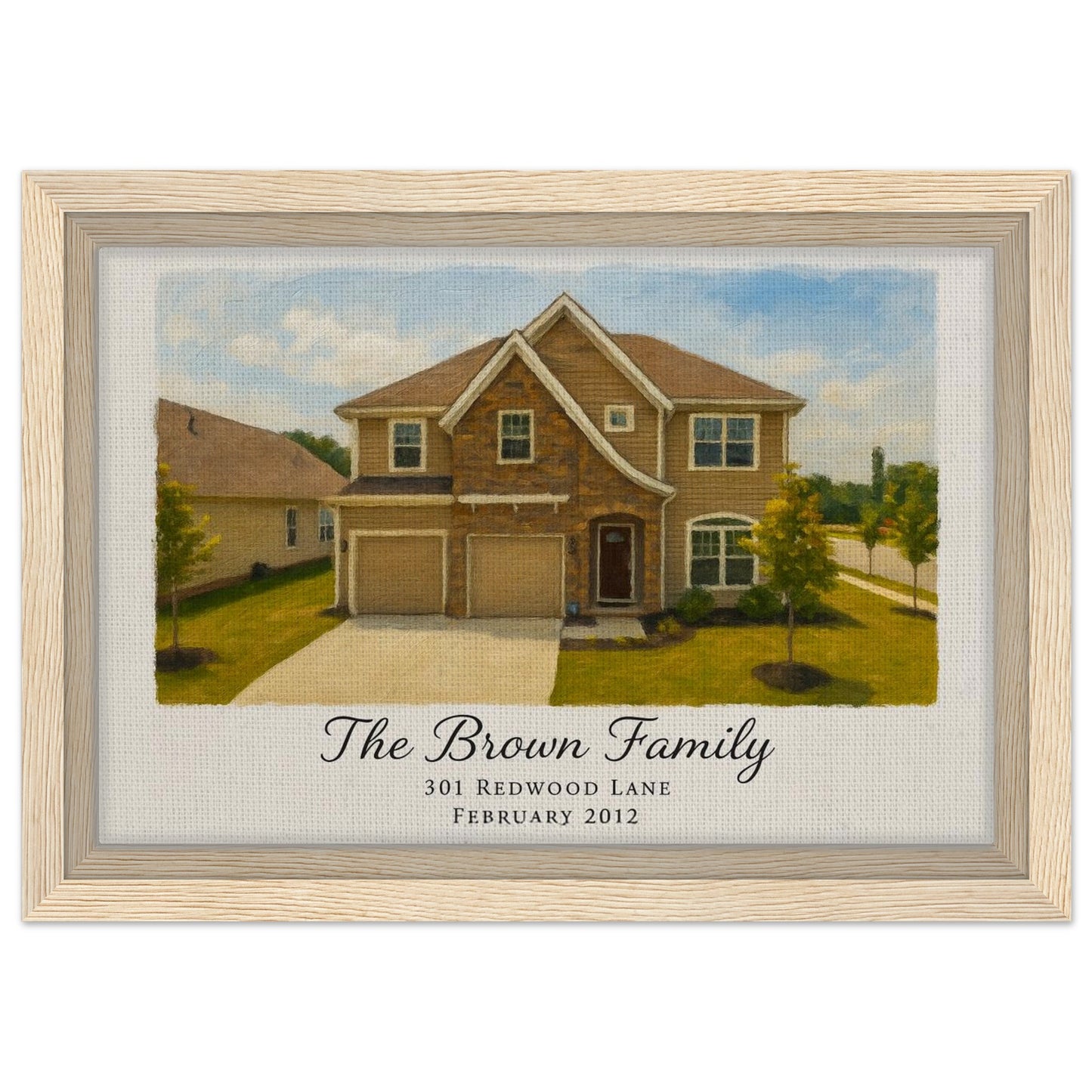 Personalized Home Portrait – Framed Canvas - Masterpiece Print