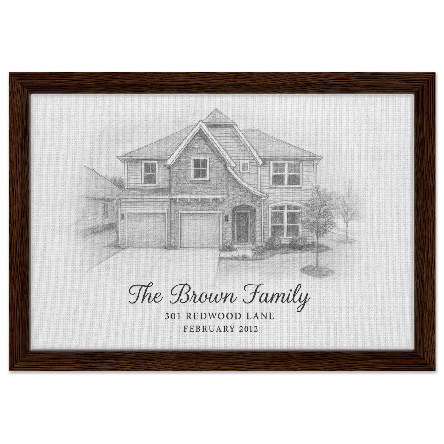 Personalized Home Portrait – Framed Canvas - Masterpiece Print