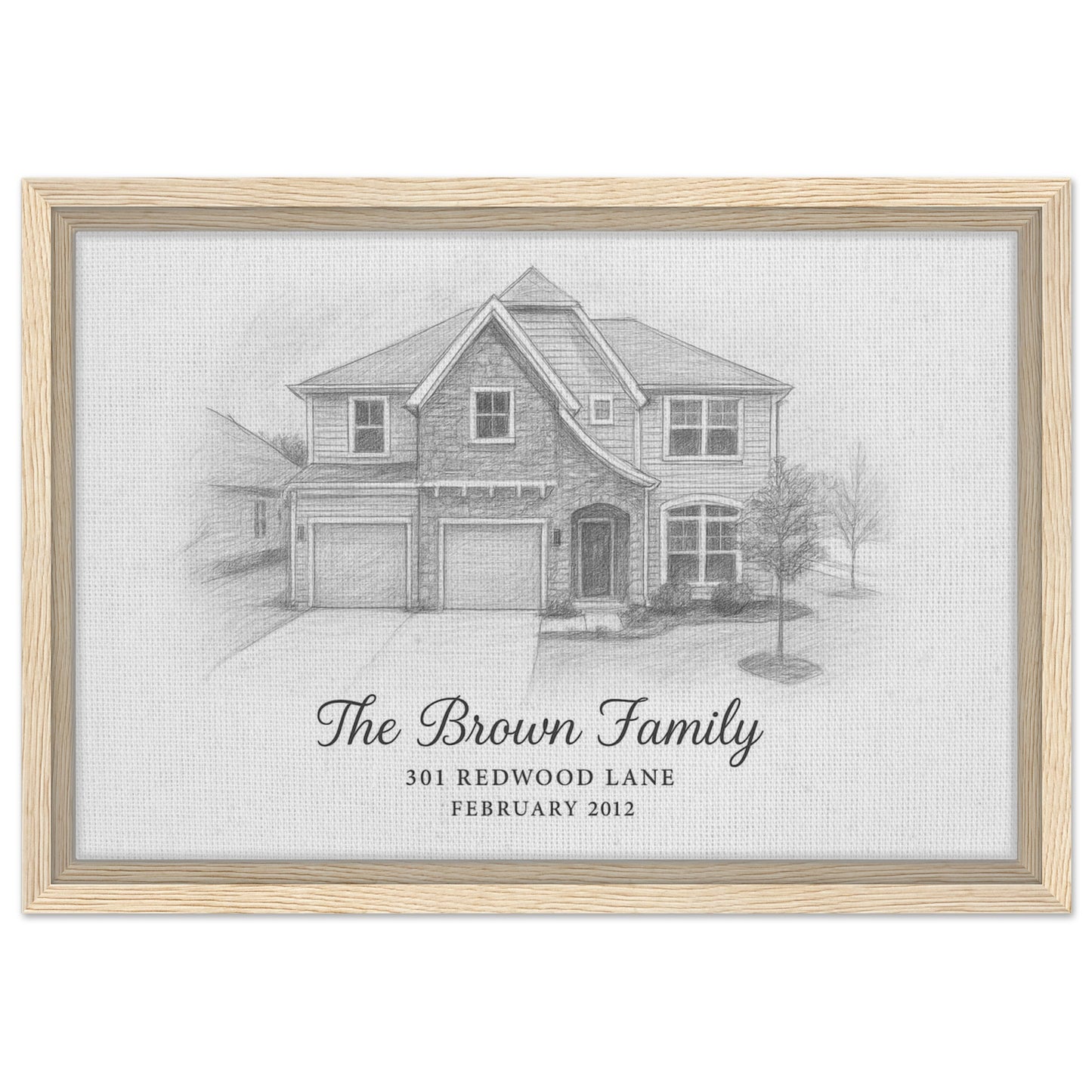 Personalized Home Portrait – Framed Canvas - Masterpiece Print