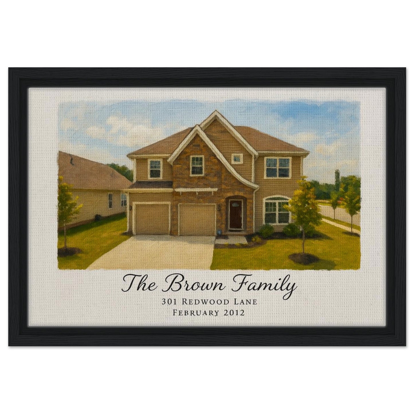 Personalized Home Portrait – Framed Canvas - Masterpiece Print