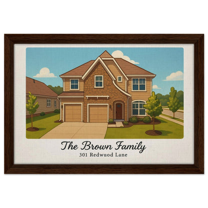 Personalized Home Portrait – Framed Canvas - Masterpiece Print