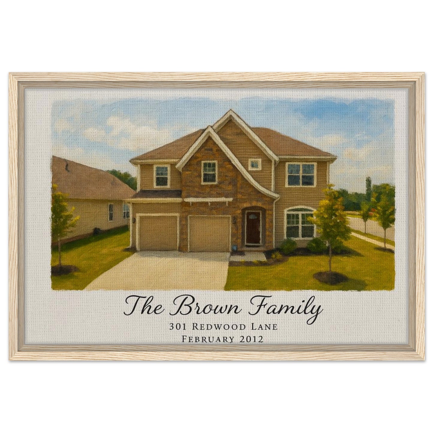 Personalized Home Portrait – Framed Canvas - Masterpiece Print