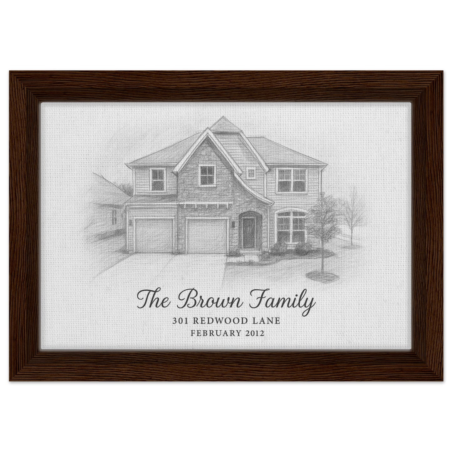 Personalized Home Portrait – Framed Canvas - Masterpiece Print