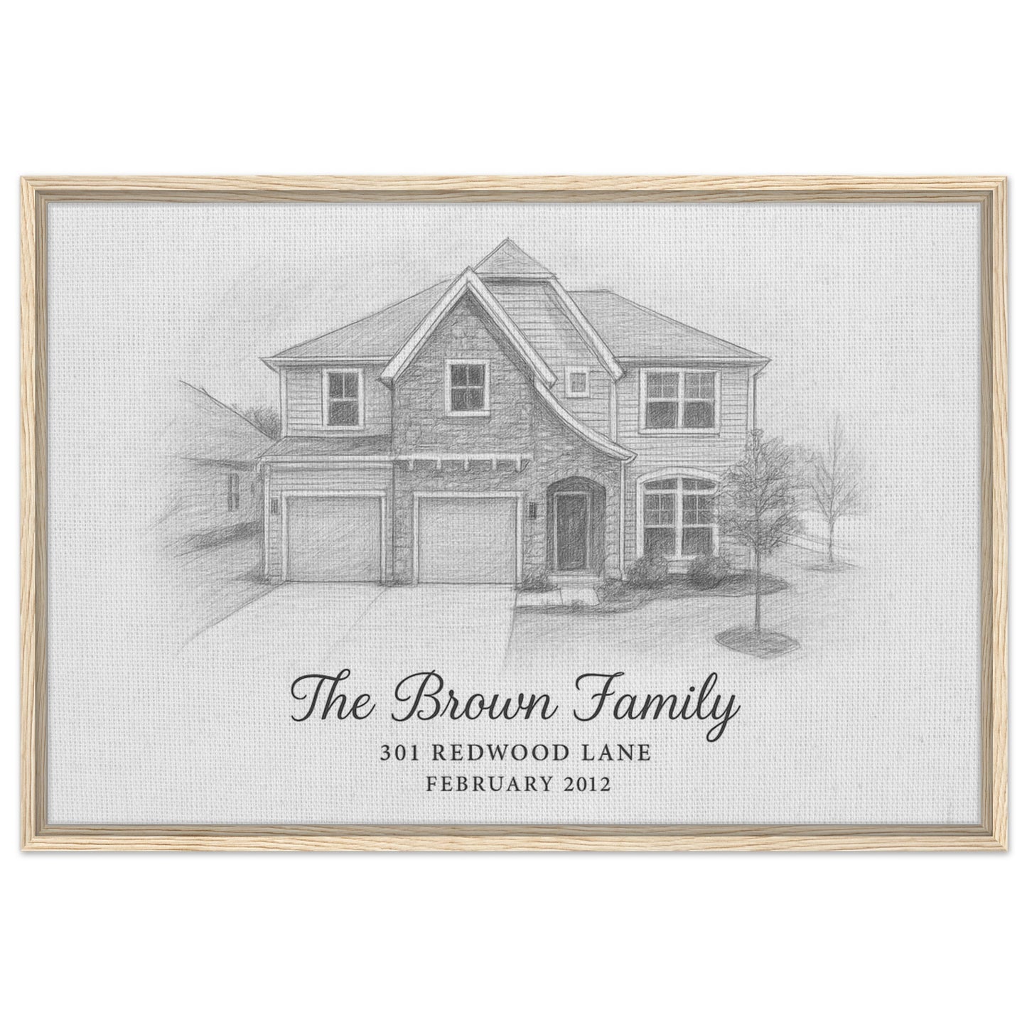 Personalized Home Portrait – Framed Canvas - Masterpiece Print