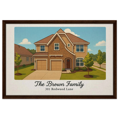 Personalized Home Portrait – Framed Canvas - Masterpiece Print