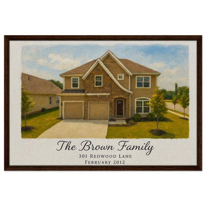 Personalized Home Portrait – Framed Canvas - Masterpiece Print