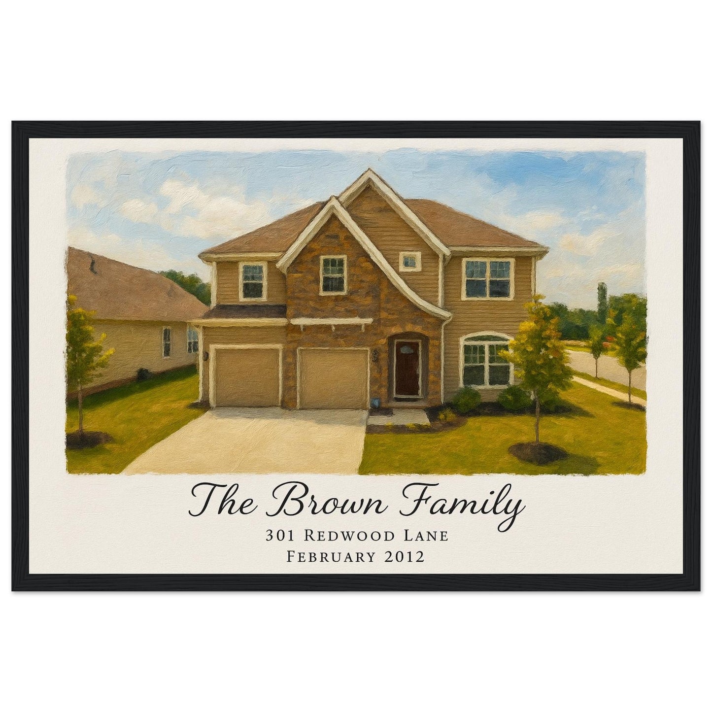 Personalized Home Portrait – Framed Print - Masterpiece Print