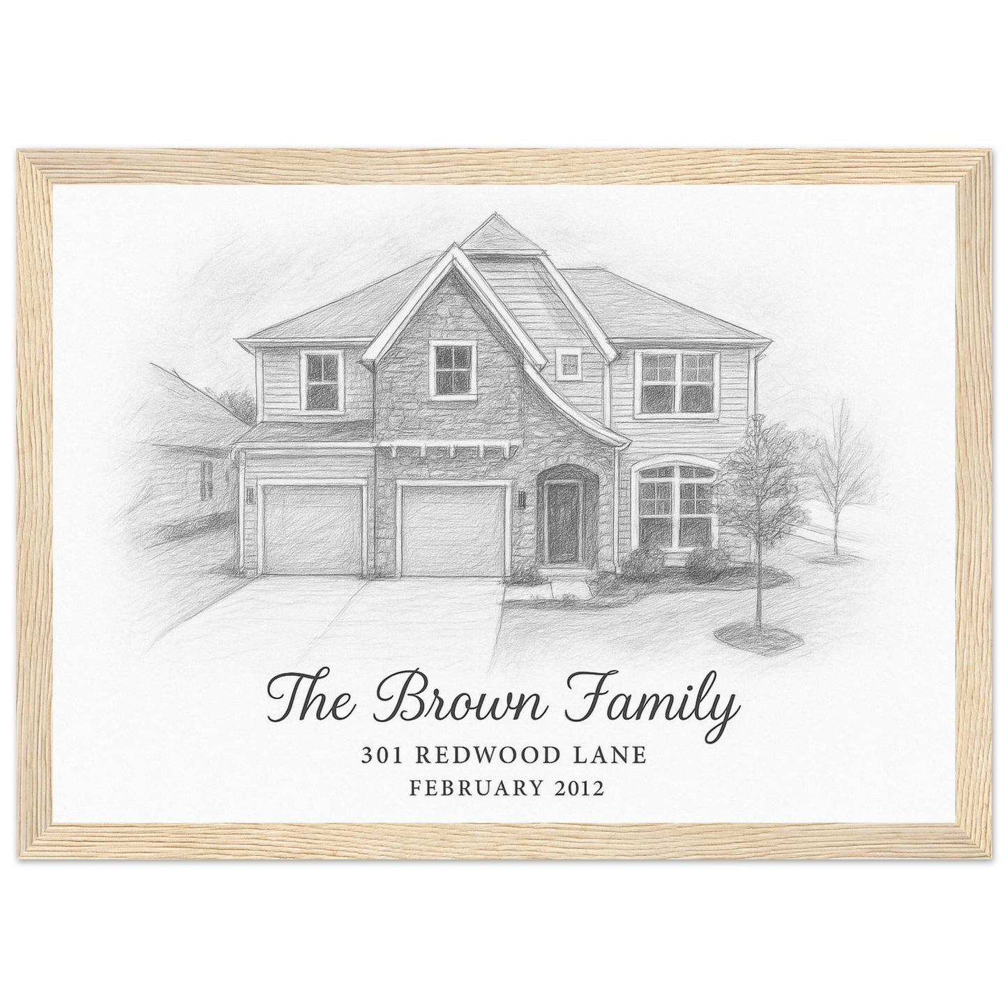Personalized Home Portrait – Framed Print - Masterpiece Print