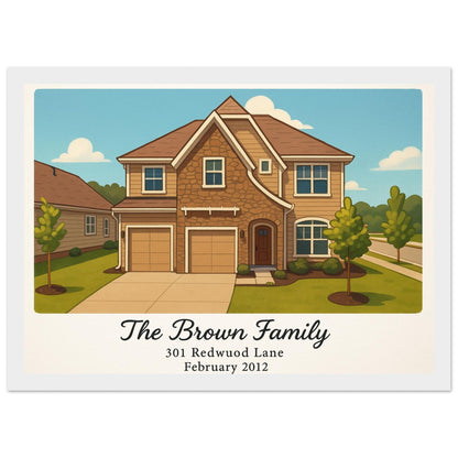 Personalized Home Portrait – Framed Print - Masterpiece Print