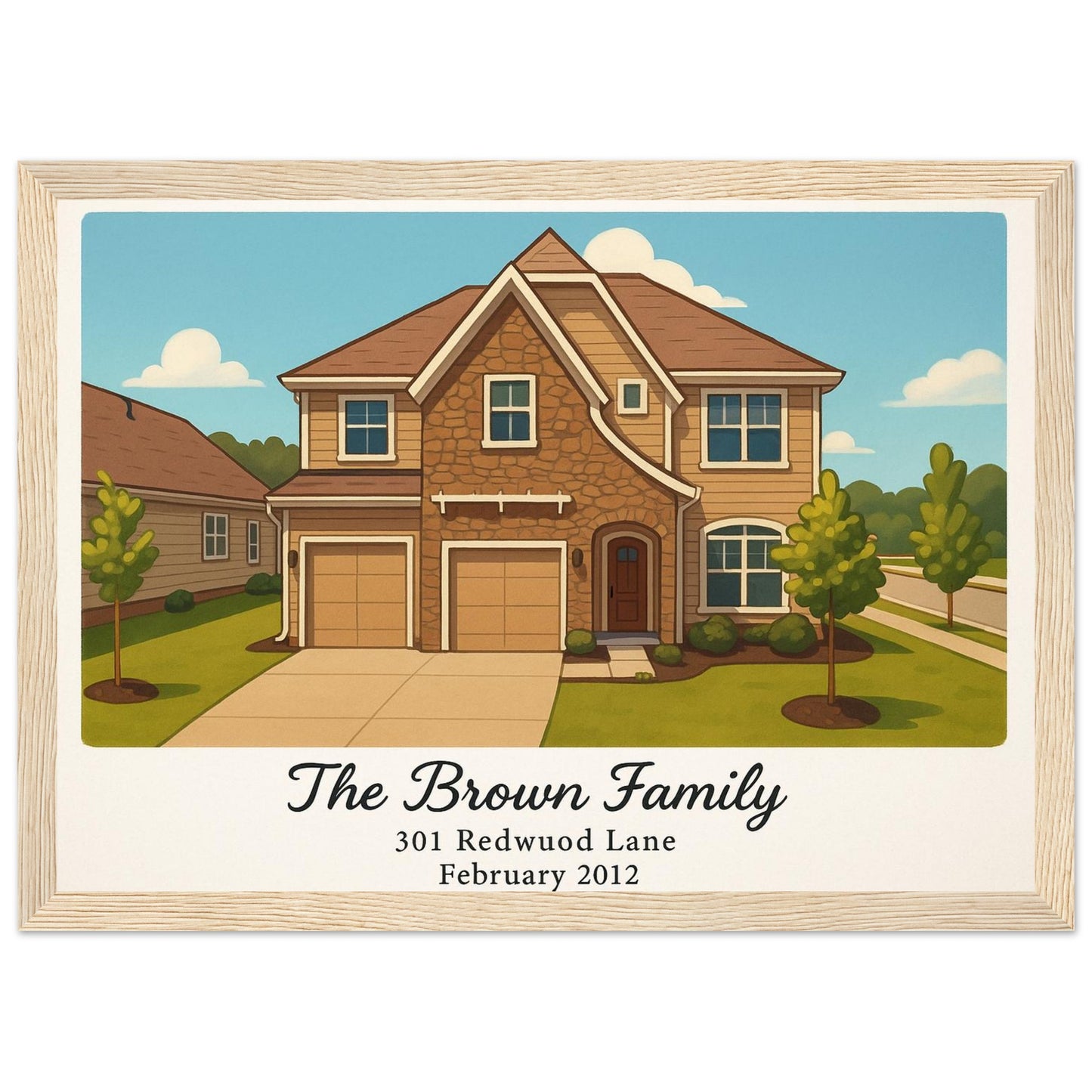 Personalized Home Portrait – Framed Print - Masterpiece Print