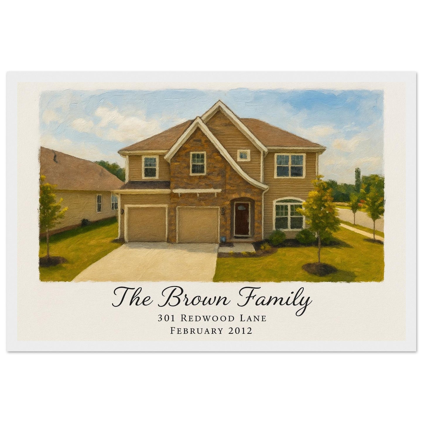 Personalized Home Portrait – Framed Print - Masterpiece Print