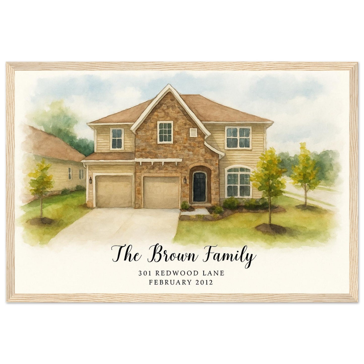 Personalized Home Portrait – Framed Print - Masterpiece Print