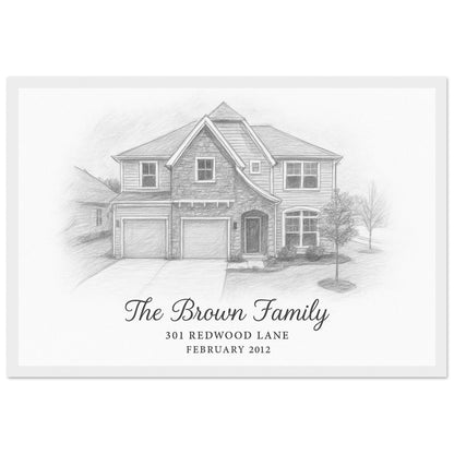 Personalized Home Portrait – Framed Print - Masterpiece Print