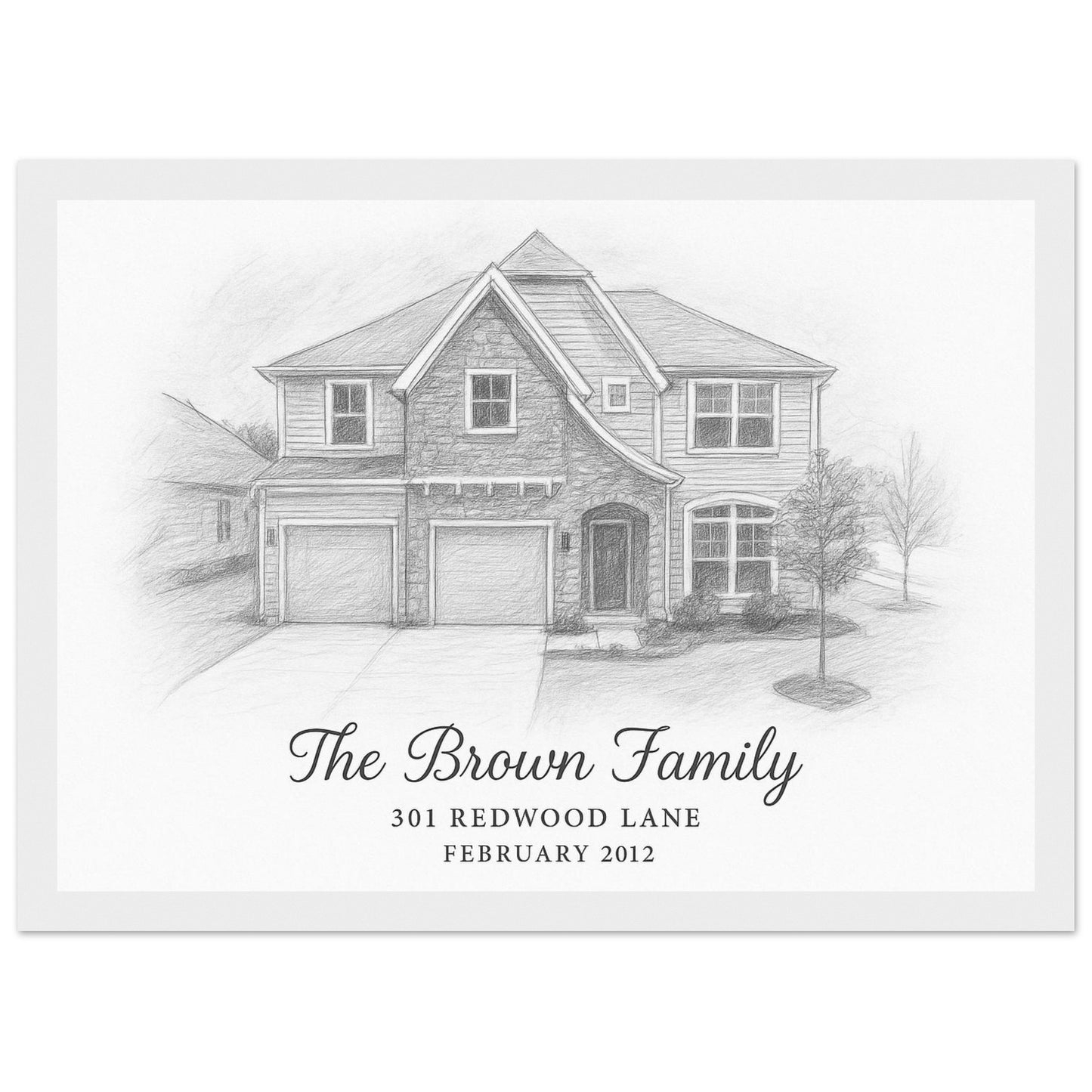 Personalized Home Portrait – Framed Print - Masterpiece Print