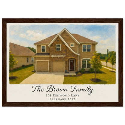 Personalized Home Portrait – Framed Print - Masterpiece Print