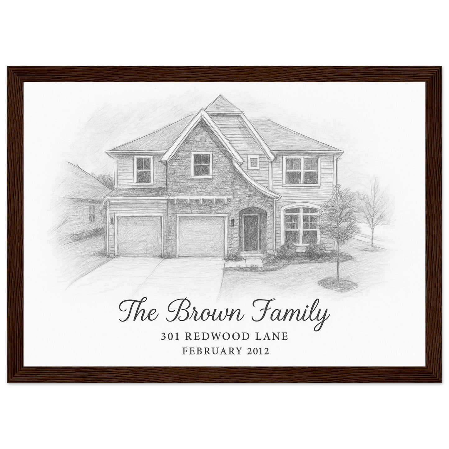 Personalized Home Portrait – Framed Print - Masterpiece Print