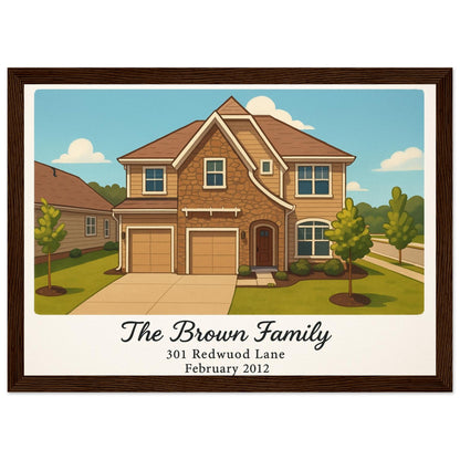 Personalized Home Portrait – Framed Print - Masterpiece Print