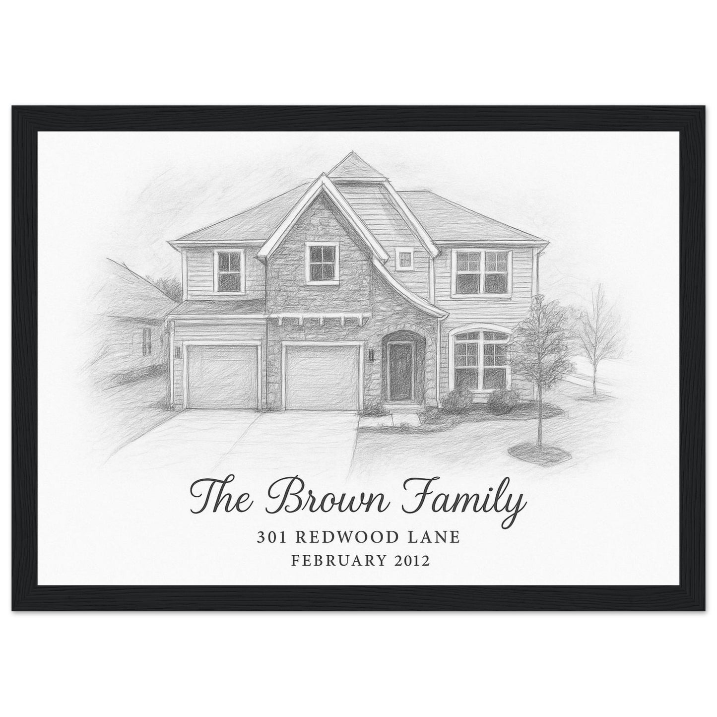 Personalized Home Portrait – Framed Print - Masterpiece Print