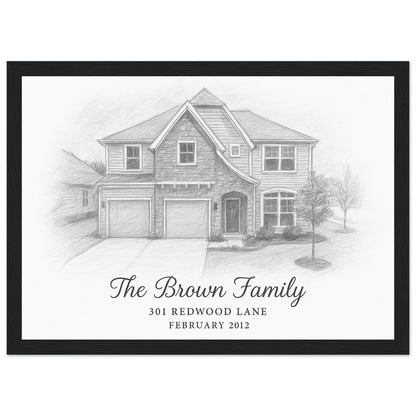 Personalized Home Portrait – Framed Print - Masterpiece Print