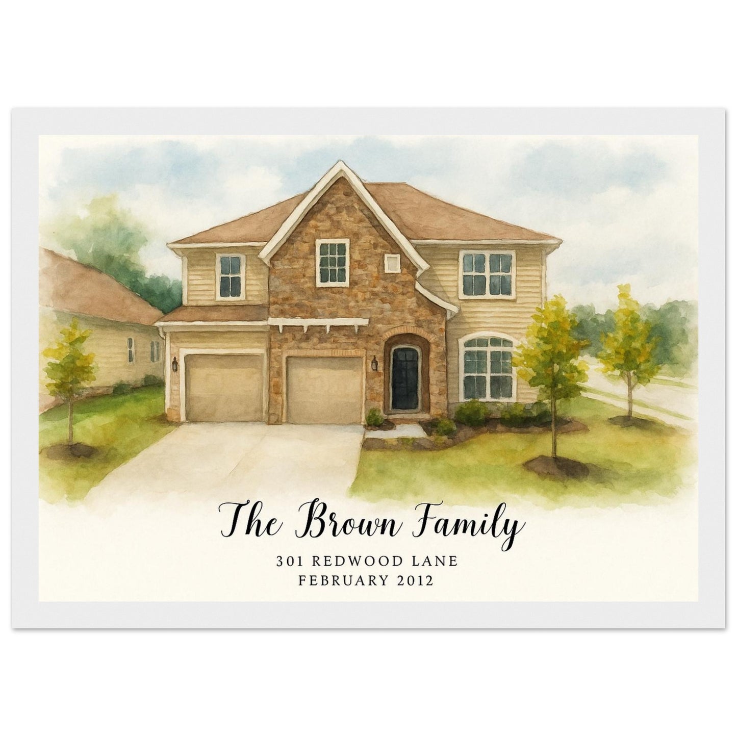 Personalized Home Portrait – Framed Print - Masterpiece Print