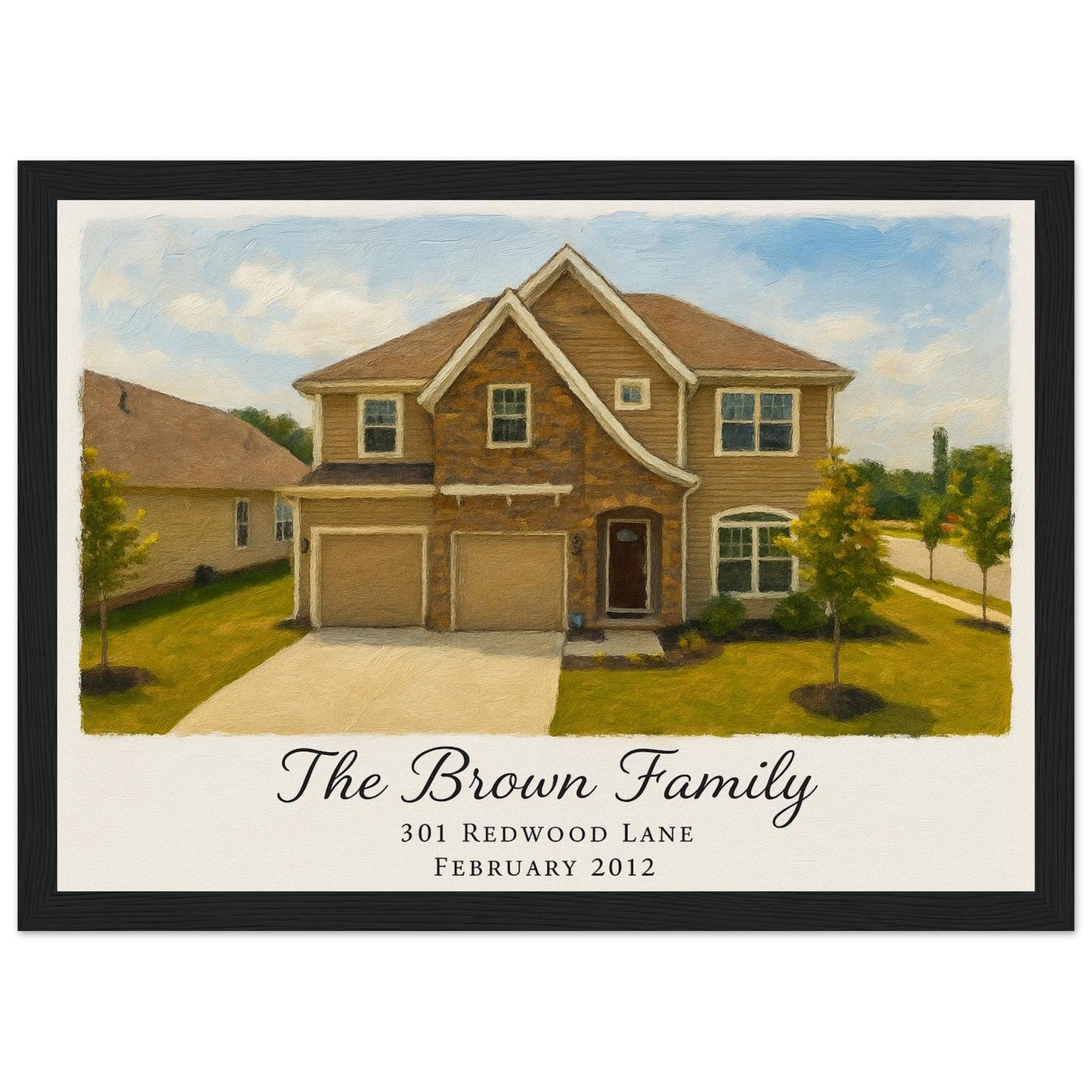 Personalized Home Portrait – Framed Print - Masterpiece Print