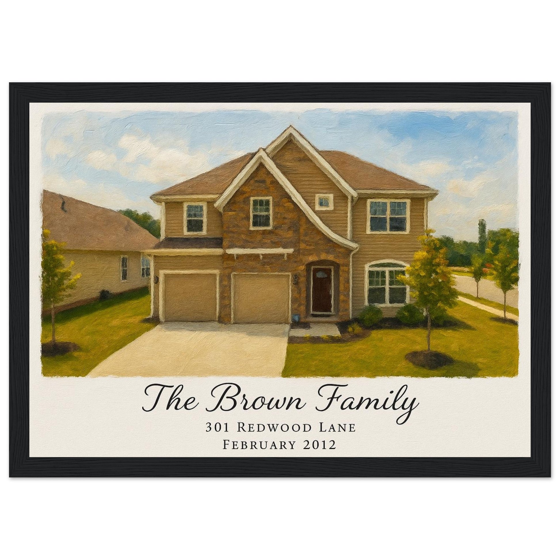 Personalized Home Portrait – Framed Print - Masterpiece Print