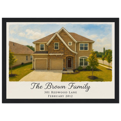 Personalized Home Portrait – Framed Print - Masterpiece Print
