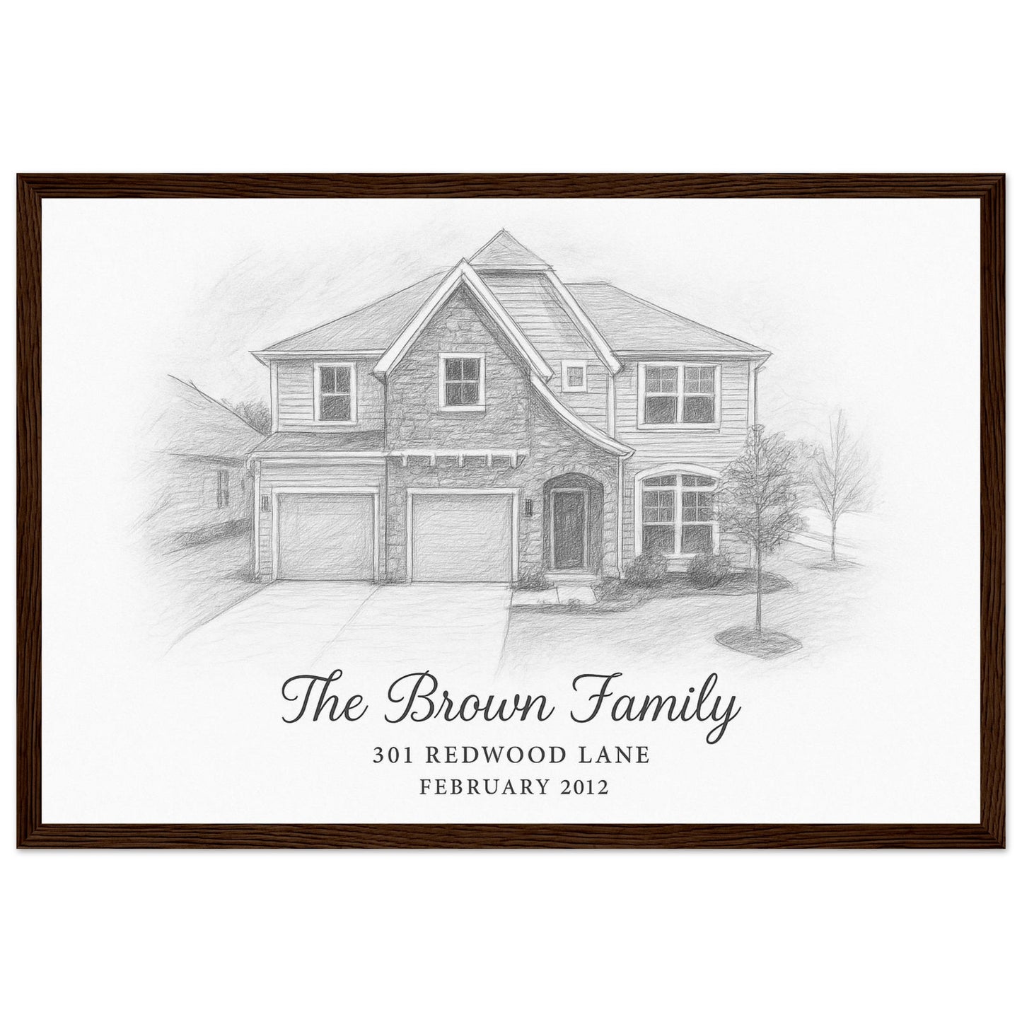 Personalized Home Portrait – Framed Print - Masterpiece Print