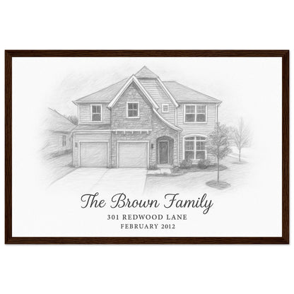 Personalized Home Portrait – Framed Print - Masterpiece Print