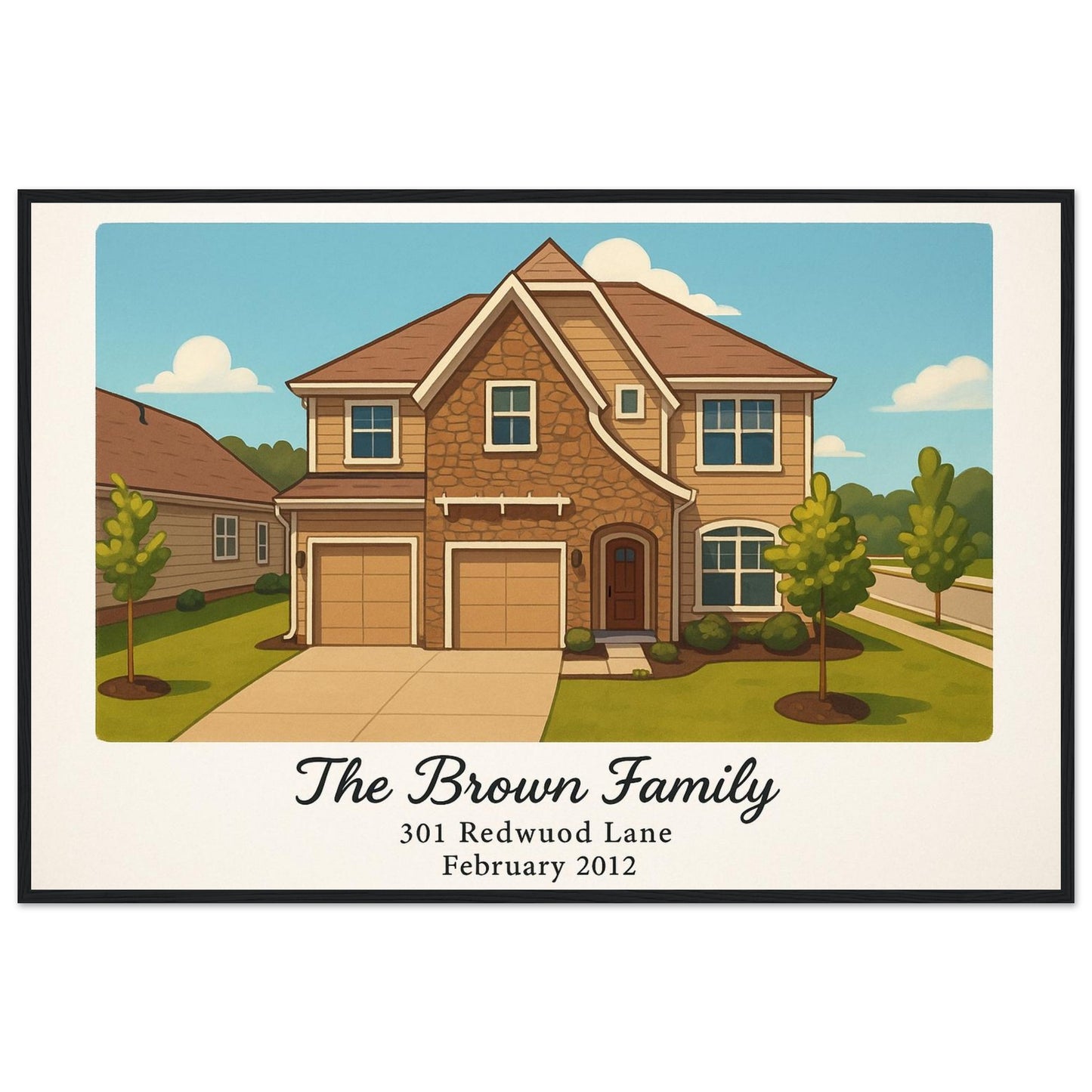 Personalized Home Portrait – Framed Print - Masterpiece Print