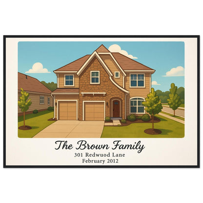 Personalized Home Portrait – Framed Print - Masterpiece Print