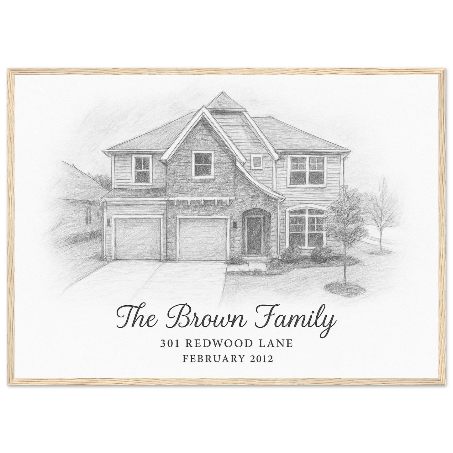 Personalized Home Portrait – Framed Print - Masterpiece Print