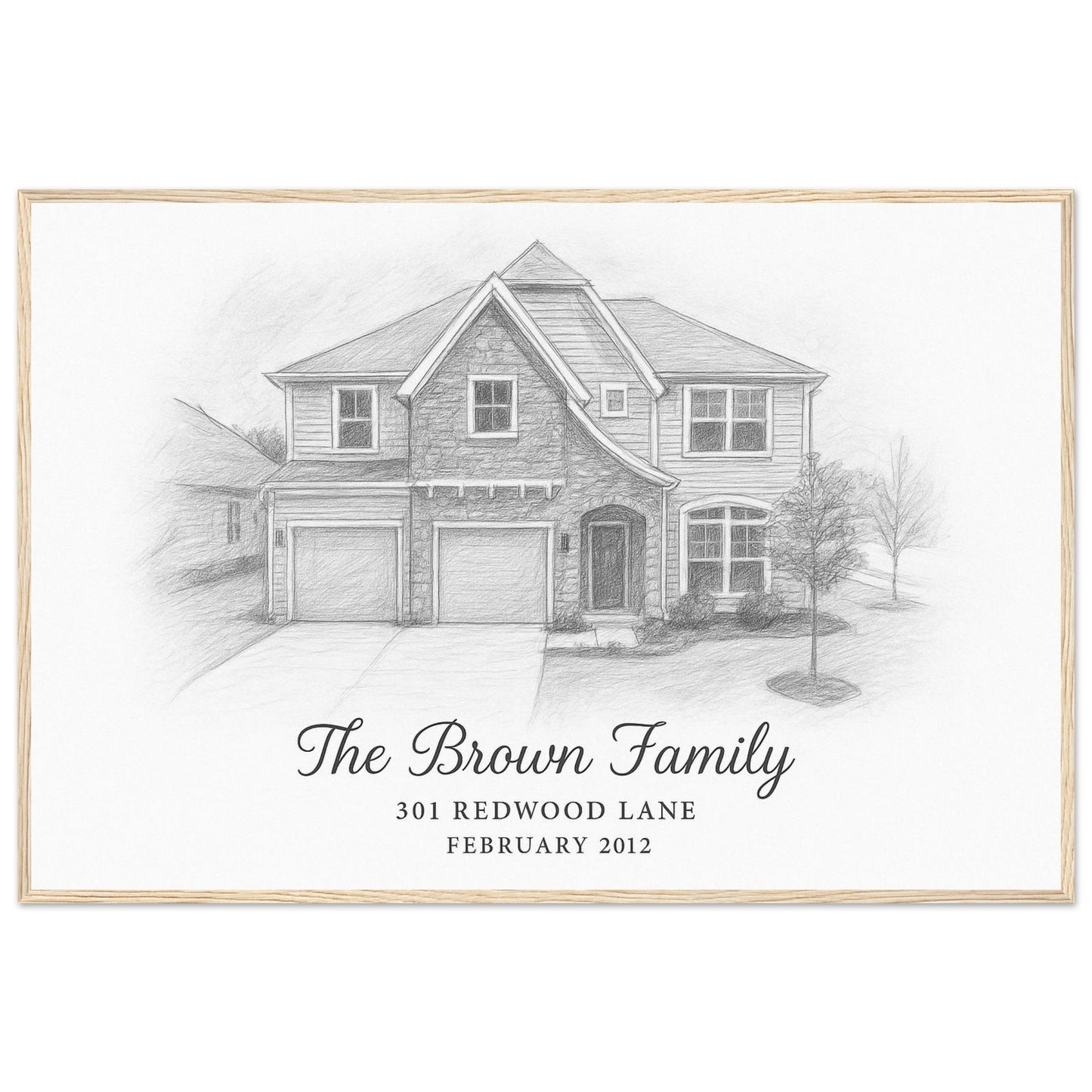 Personalized Home Portrait – Framed Print - Masterpiece Print