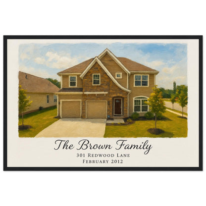 Personalized Home Portrait – Framed Print - Masterpiece Print