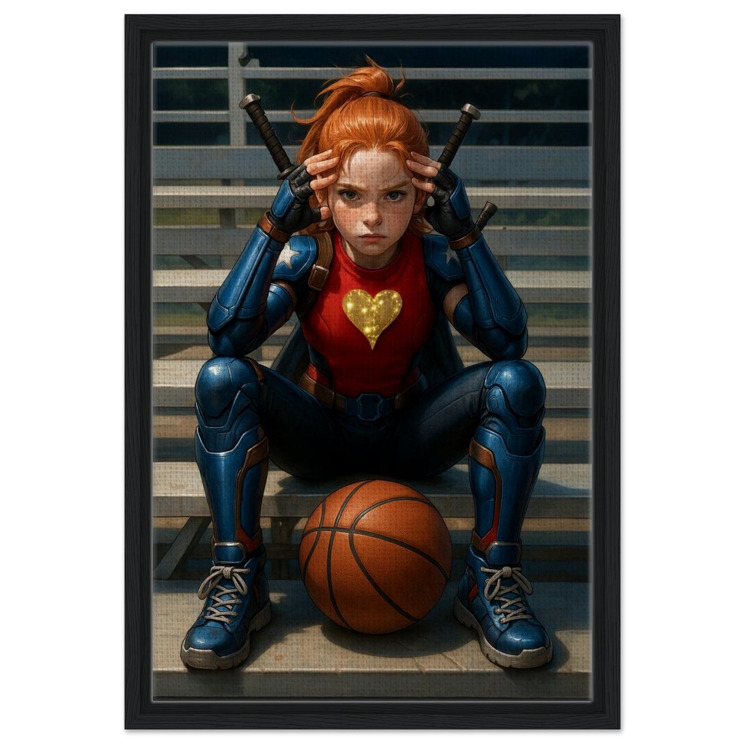 Personalized Kids Portrait – Framed Canvas - Masterpiece Print