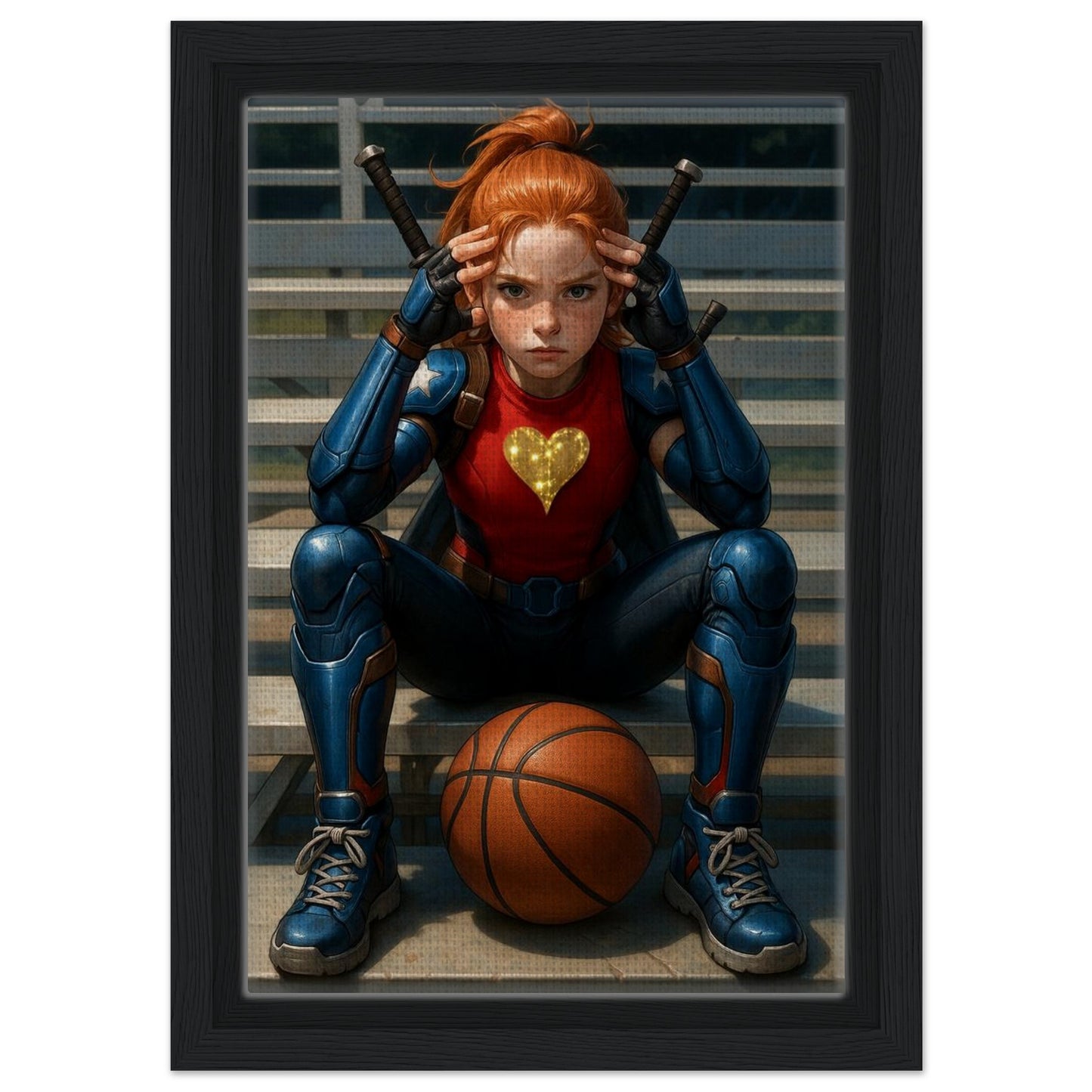 Personalized Kids Portrait – Framed Canvas - Masterpiece Print