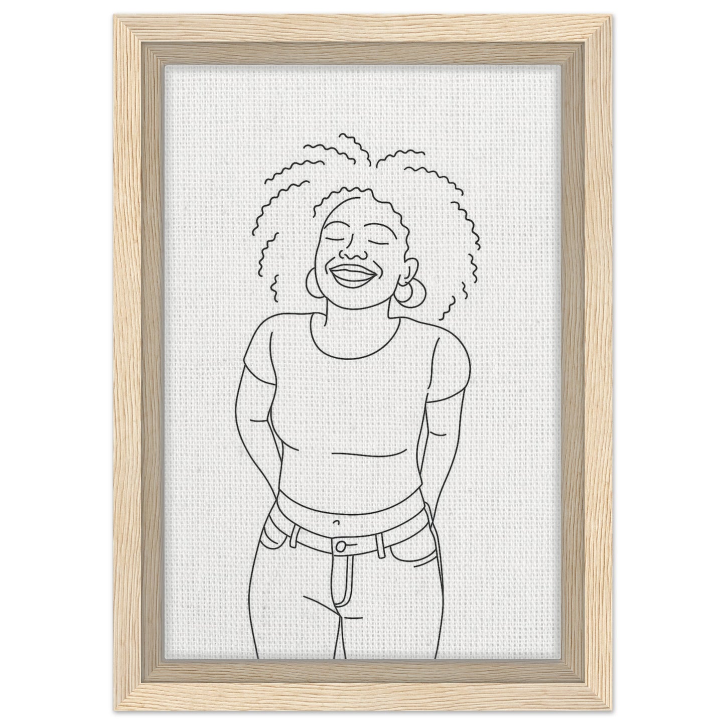 Personalized Line Art Portrait – Framed Canvas - Masterpiece Print