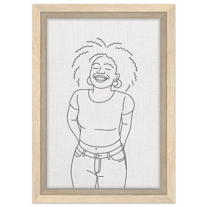 Personalized Line Art Portrait – Framed Canvas - Masterpiece Print