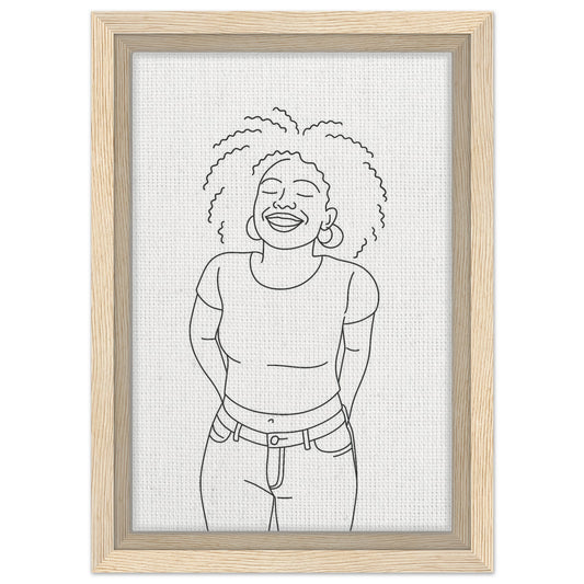 Personalized Line Art Portrait – Framed Canvas - Masterpiece Print