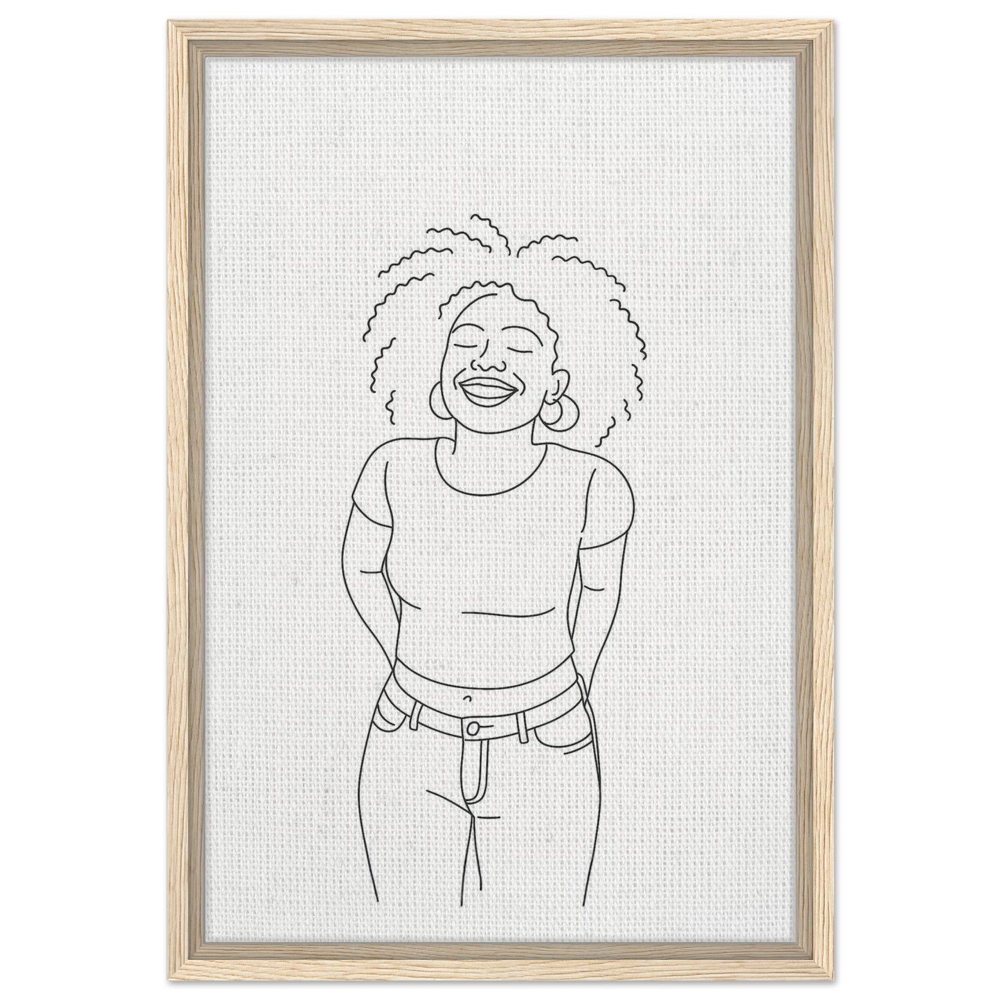 Personalized Line Art Portrait – Framed Canvas - Masterpiece Print