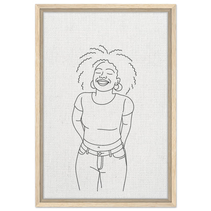 Personalized Line Art Portrait – Framed Canvas - Masterpiece Print