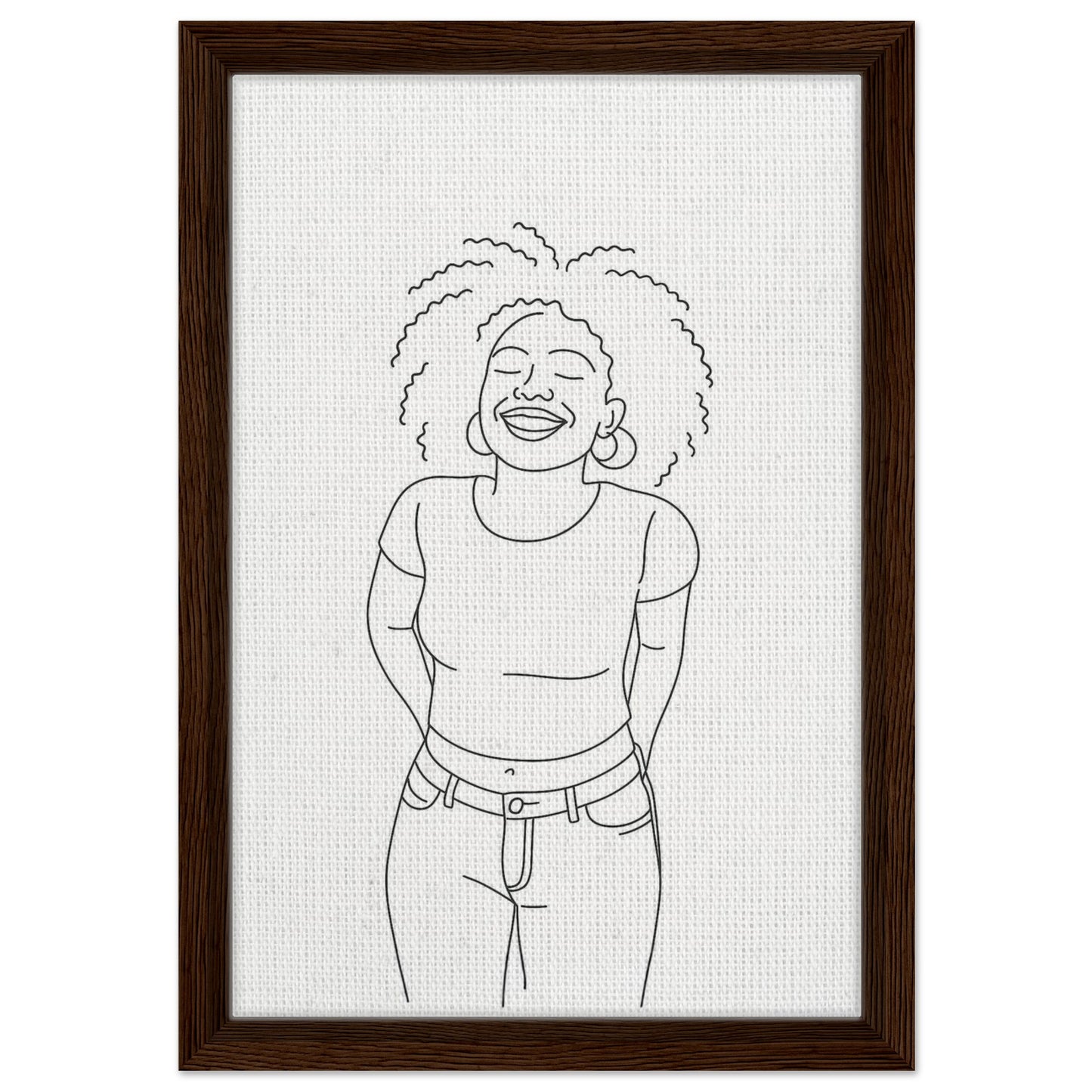 Personalized Line Art Portrait – Framed Canvas - Masterpiece Print