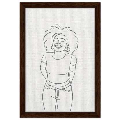Personalized Line Art Portrait – Framed Canvas - Masterpiece Print