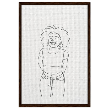 Personalized Line Art Portrait – Framed Canvas - Masterpiece Print