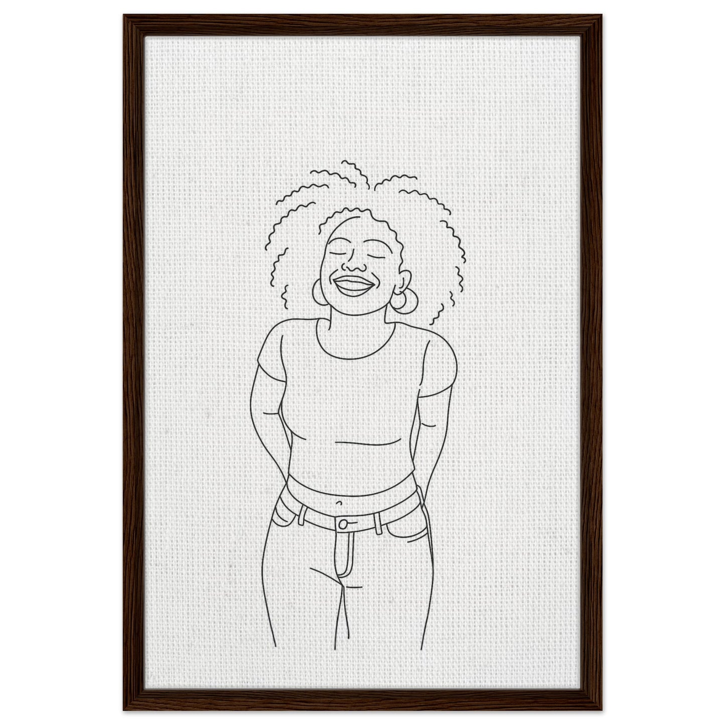 Personalized Line Art Portrait – Framed Canvas - Masterpiece Print