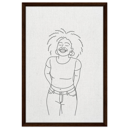 Personalized Line Art Portrait – Framed Canvas - Masterpiece Print