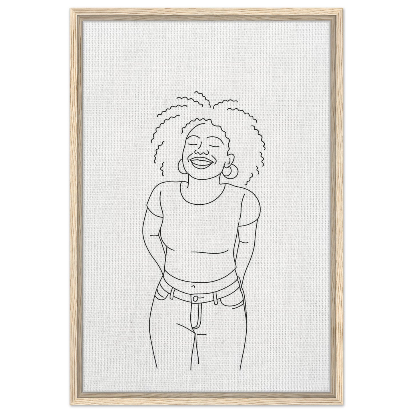 Personalized Line Art Portrait – Framed Canvas - Masterpiece Print